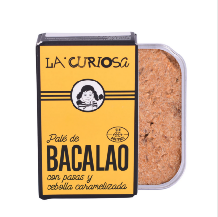 Paté de bacalao con pasas y cebolla caramelizada La Curiosa