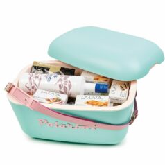Cesta gourmet 205 en nevera Polarbox verde agua cerrada