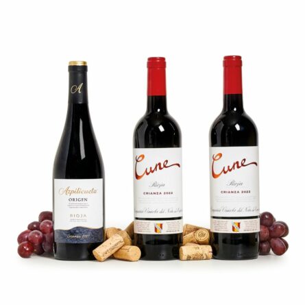 Estuche regalo de vinos Rioja Crianza: Azpilicueta Origen y dos Cune Crianza